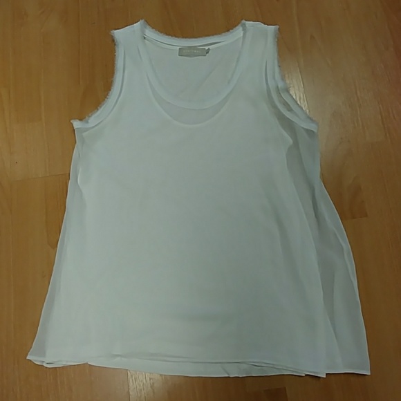Stefanel Double Layered White Tank Top. - Picture 3 of 4